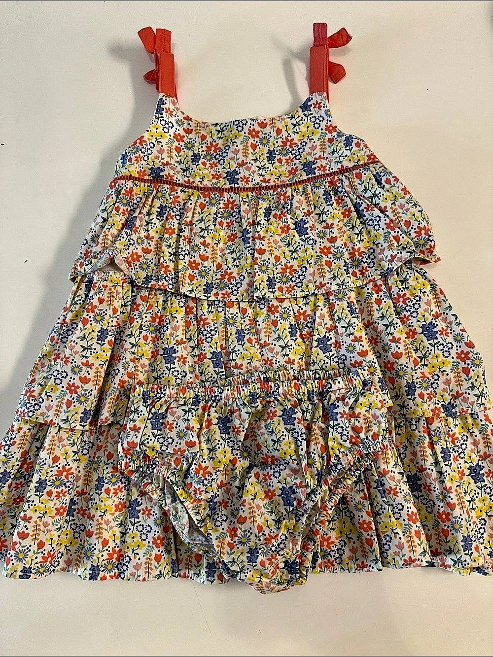 John Lewis Floral Ruffle Dress Girls 18-24M Like New